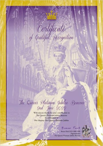 Platinum Jubilee Certificate
